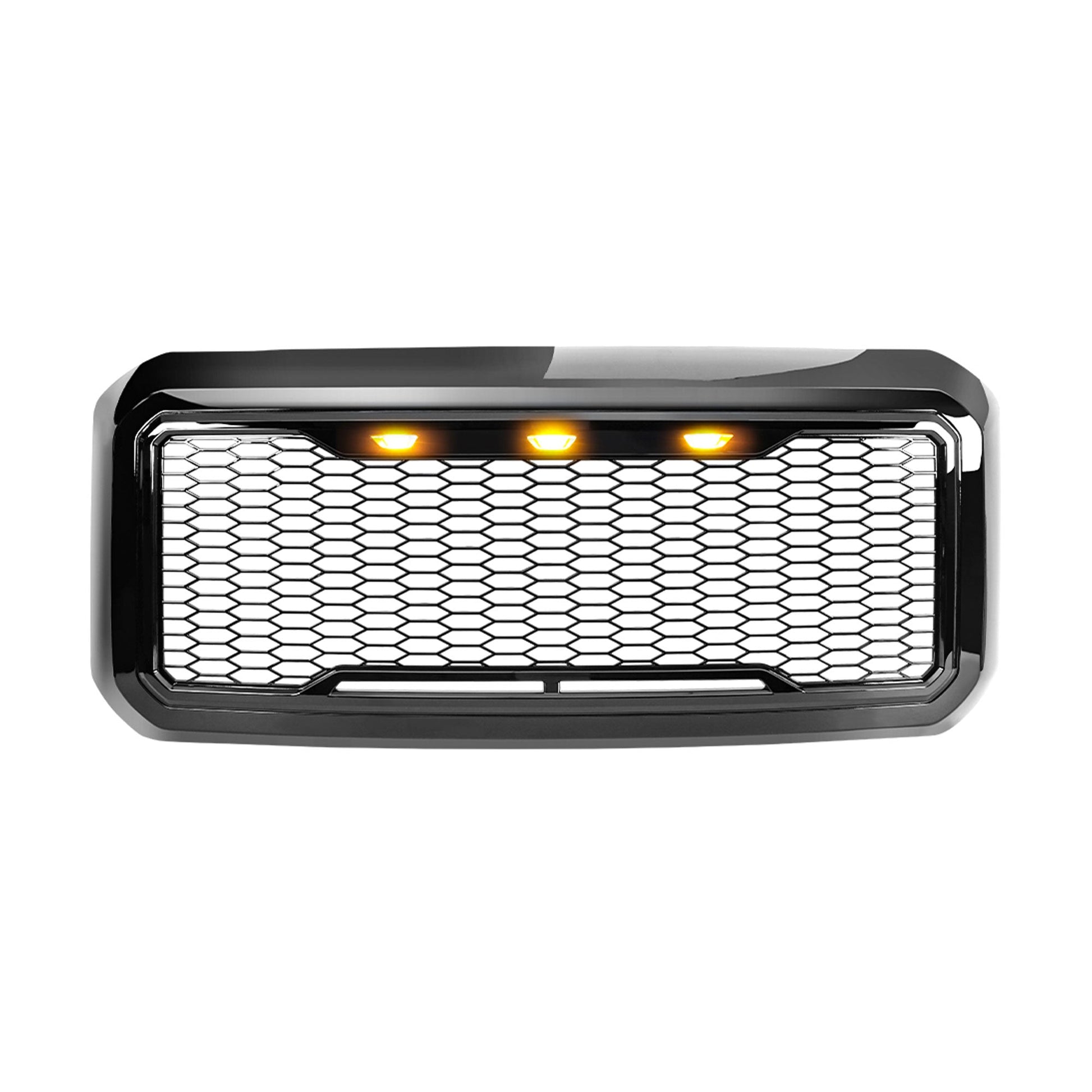 AMERICAN MODIFIED Front Grille for 2011-2016 Ford F250/350/450/550, Glossy Black - Find Fresh Goods