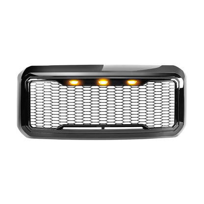 AMERICAN MODIFIED Front Grille for 2011-2016 Ford F250/350/450/550, Glossy Black - Find Fresh Goods
