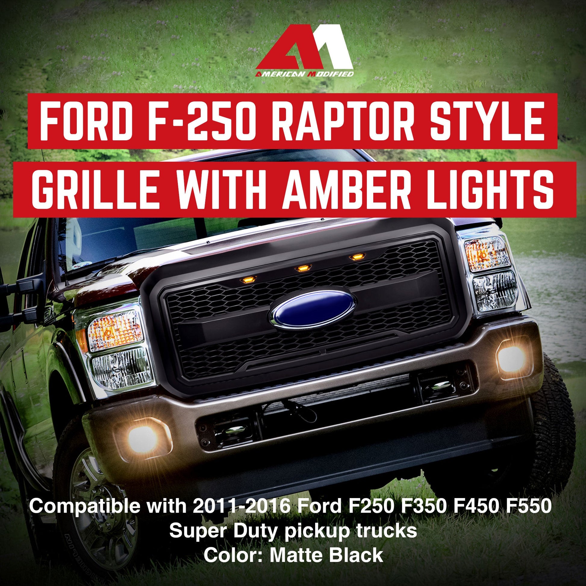 AMERICAN MODIFIED Raptor Style Mesh Grille for 2011-2016 Ford F250/350/450/550 - Find Fresh Goods