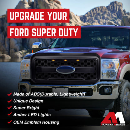 AMERICAN MODIFIED Raptor Style Mesh Grille for 2011-2016 Ford F250/350/450/550 - Find Fresh Goods