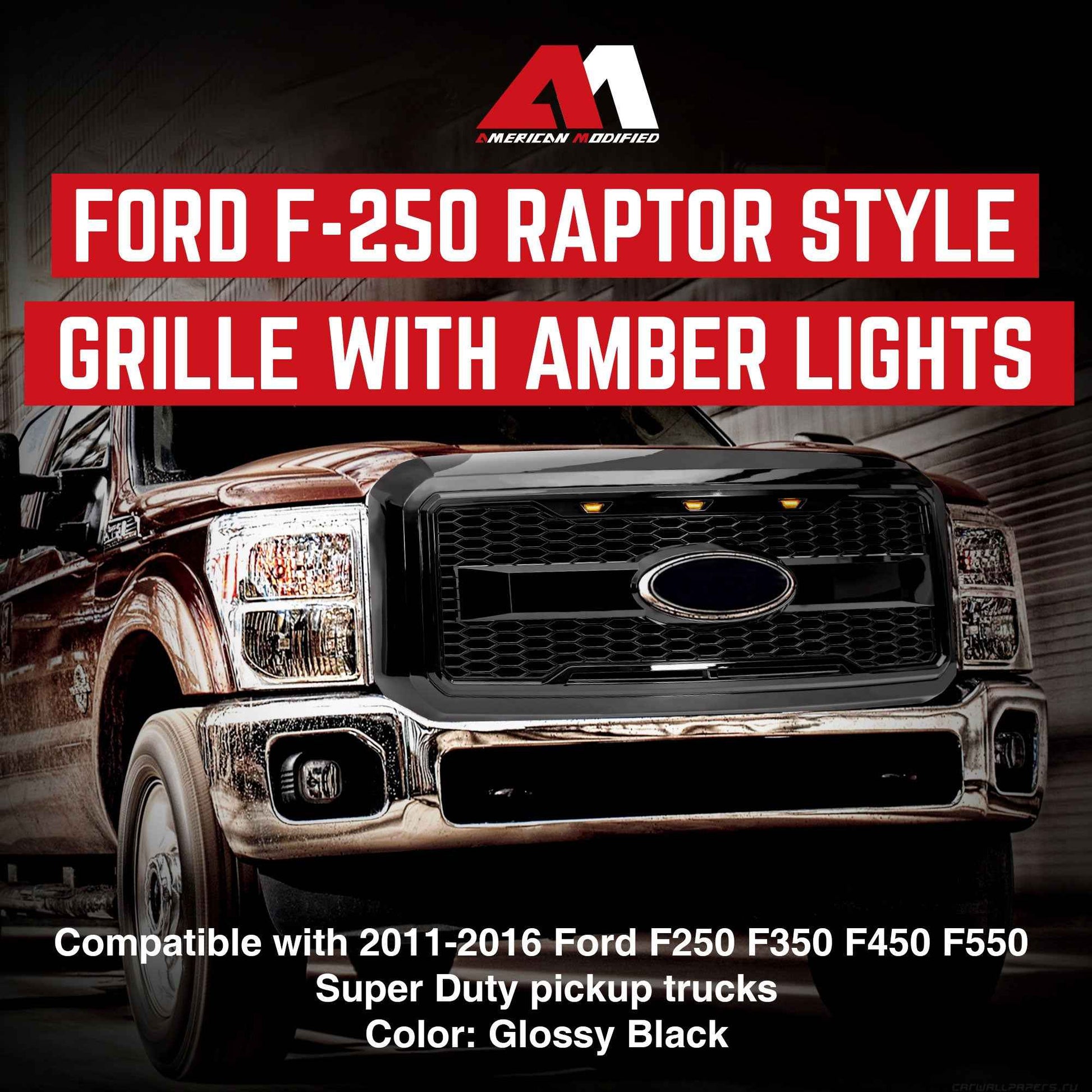 AMERICAN MODIFIED Raptor Style Mesh Grille for 2011-2016 Ford F250/350/450/550