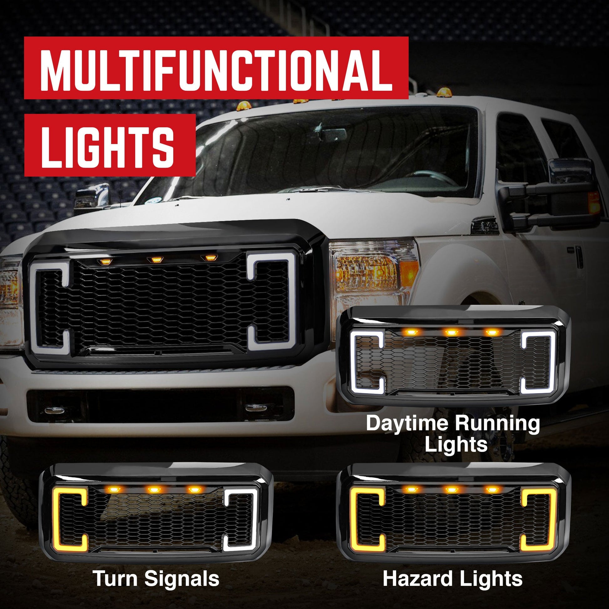 AMERICAN MODIFIED Raptor Style Mesh Grille for 2011-2016 Ford F250/350/450/550 - Find Fresh Goods