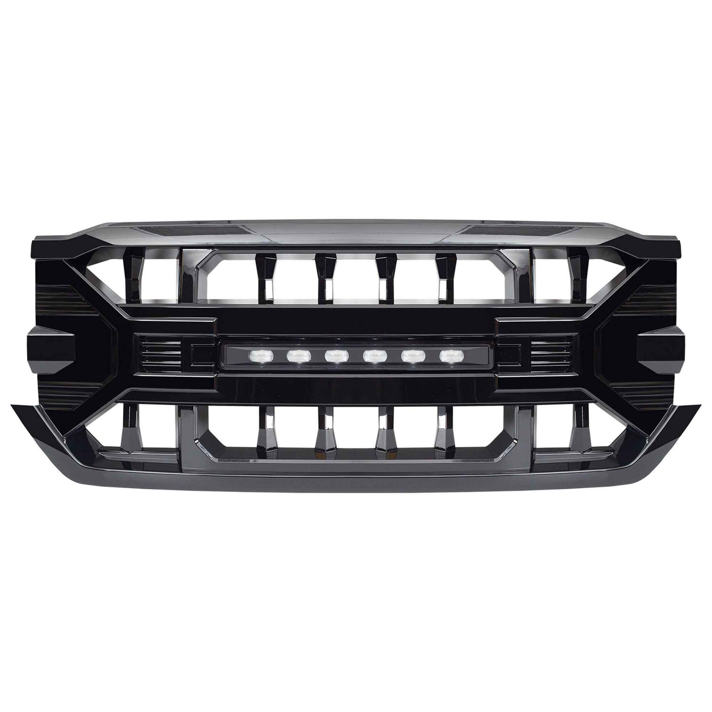 AMERICAN MODIFIED Armor Grille for 2016-2019 Chevy Silverado 1500, Glossy Black