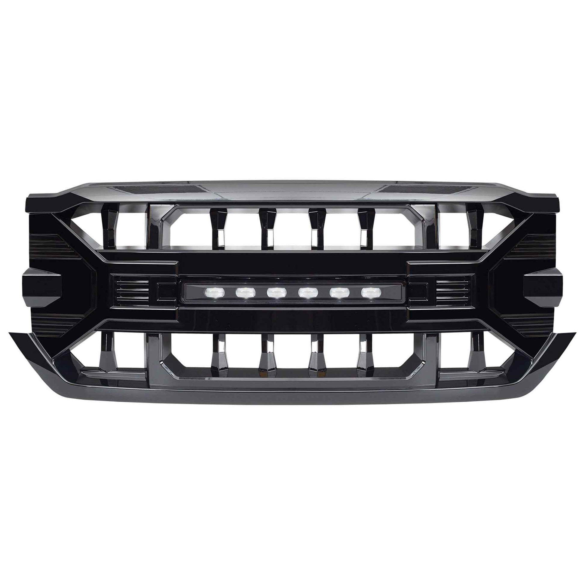 AMERICAN MODIFIED Armor Grille for 2016-2019 Chevy Silverado 1500, Glossy Black