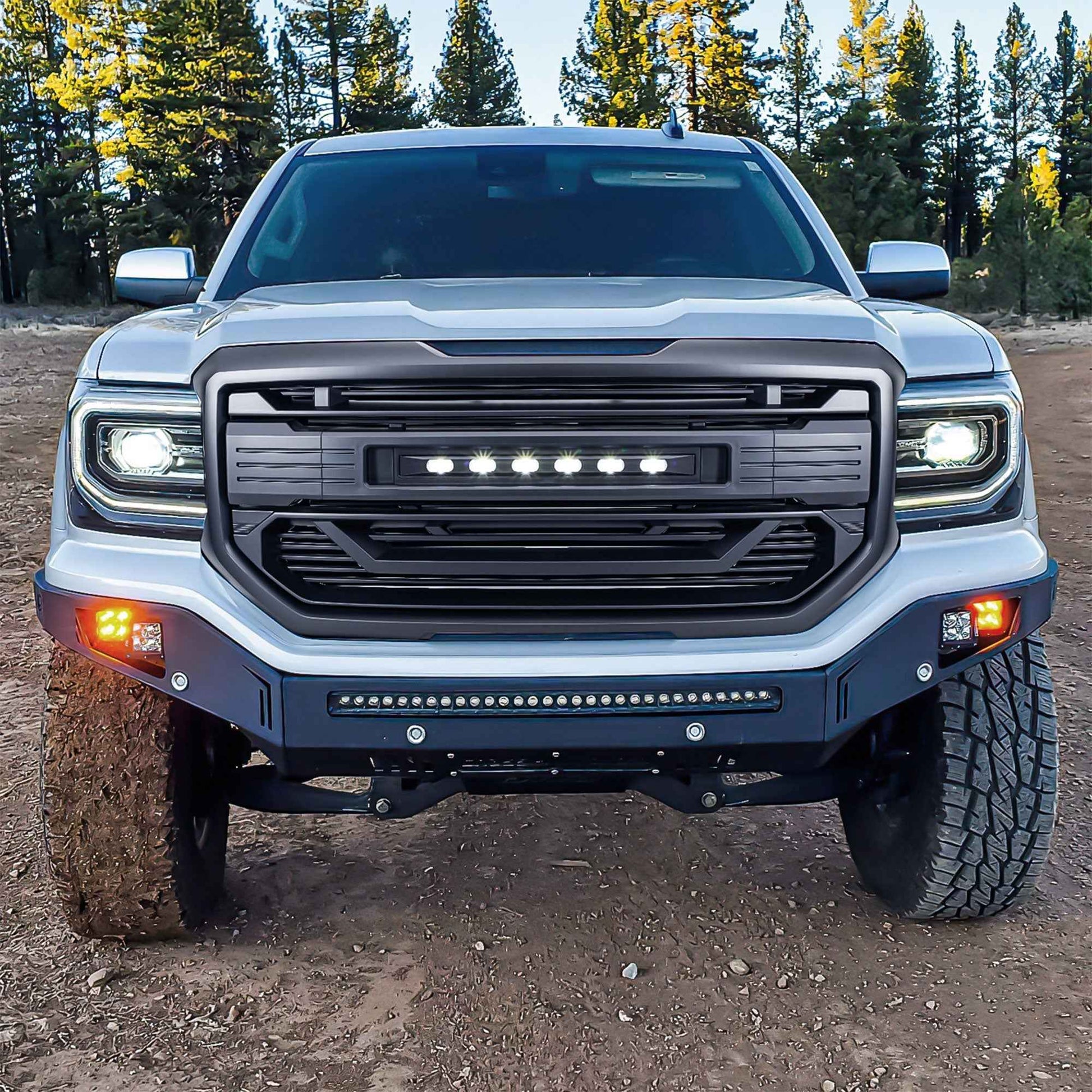 AMERICAN MODIFIED Armor Grille for 2016 to 2018 GMC Sierra 1500, Matte Black
