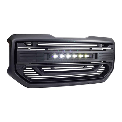 AMERICAN MODIFIED Armor Grille for 2016 to 2018 GMC Sierra 1500, Matte Black