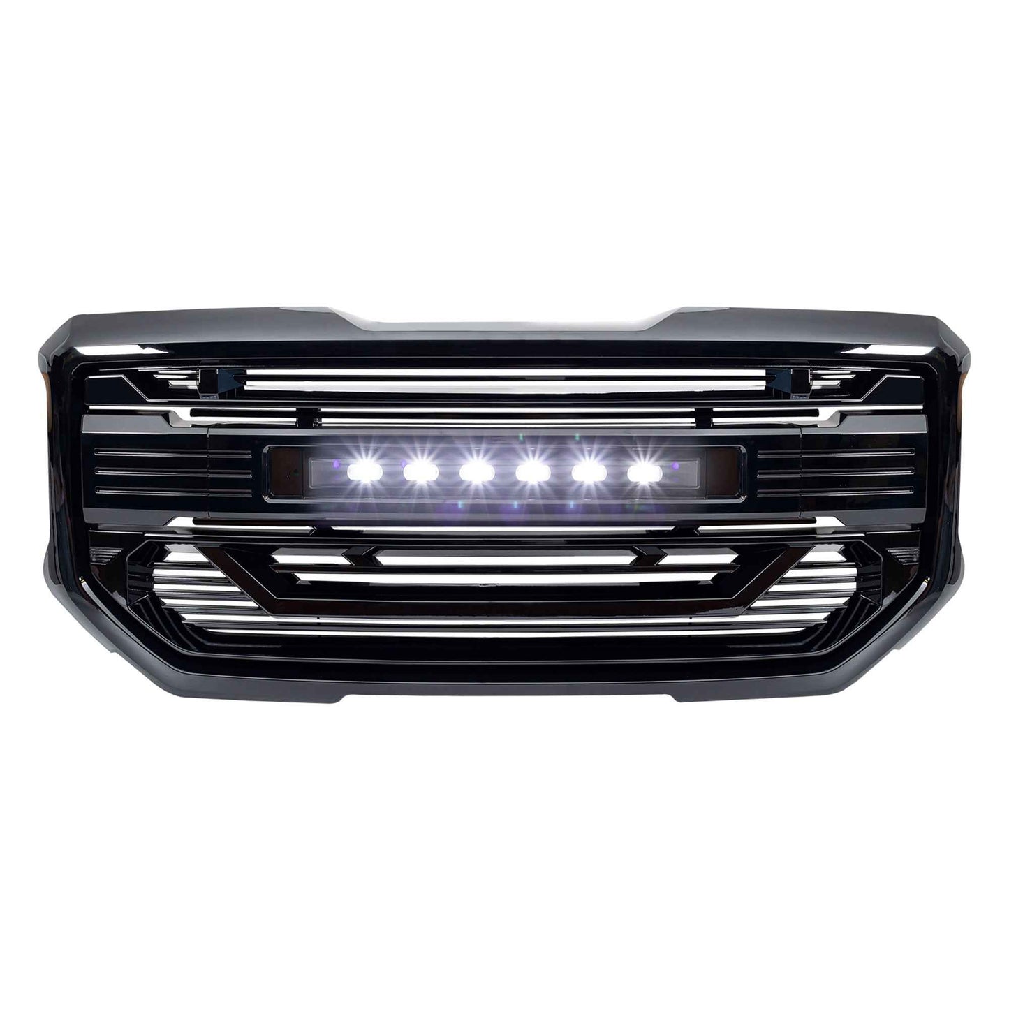 AMERICAN MODIFIED Armor Grille for 2016 to 2018 GMC Sierra 1500, Glossy Black