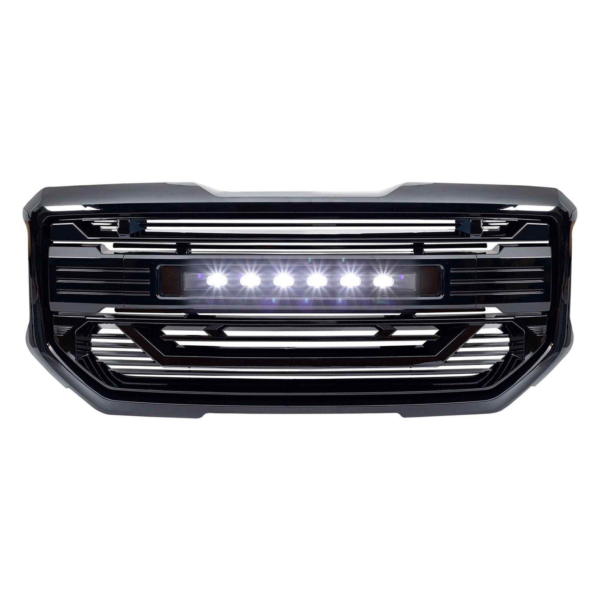 AMERICAN MODIFIED Armor Grille for 2016 to 2018 GMC Sierra 1500, Glossy Black