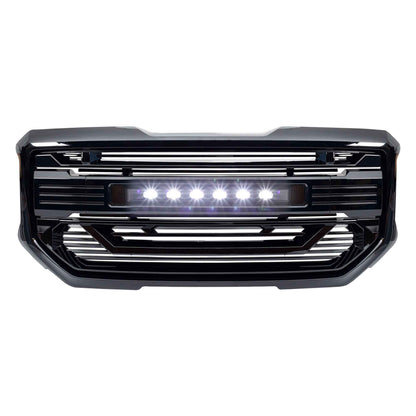 AMERICAN MODIFIED Armor Grille for 2016 to 2018 GMC Sierra 1500, Glossy Black