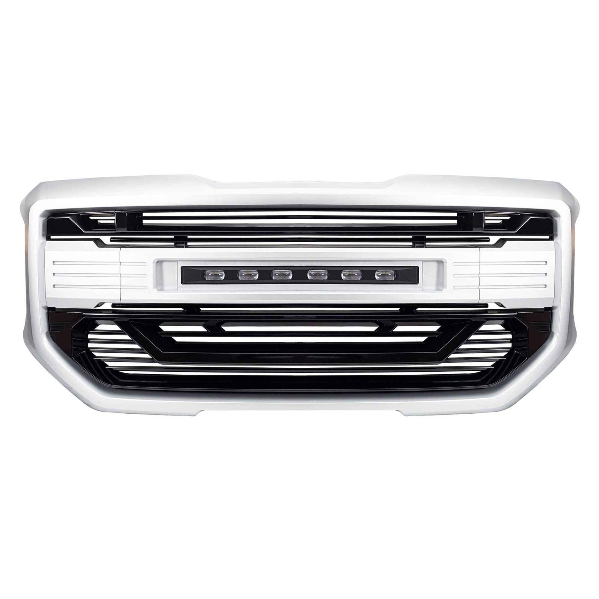 AMERICAN MODIFIED Armor Grille for 2016 to 2018 GMC Sierra 1500, Chrome Silver