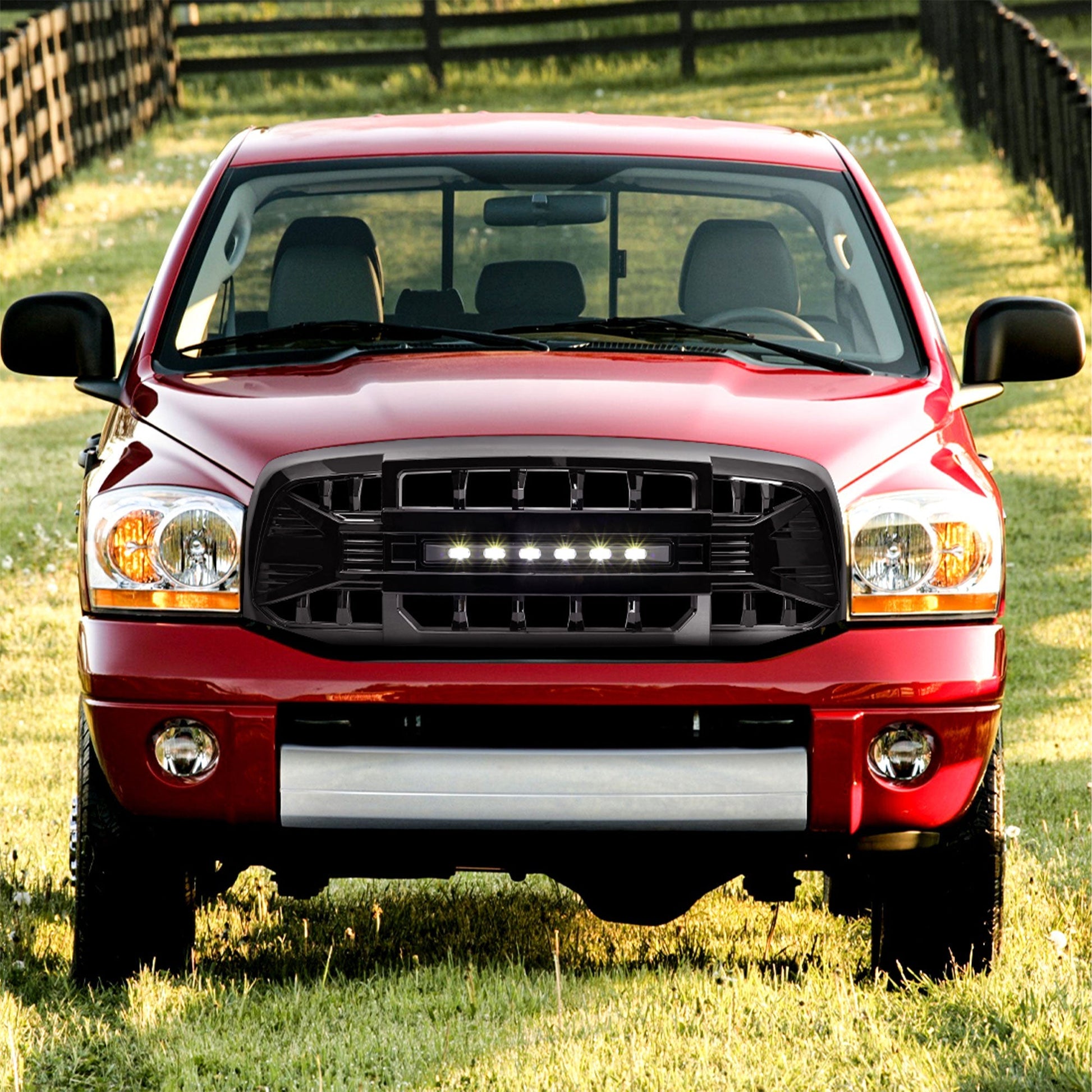 AMERICAN MODIFIED Armor Grille for 2006 to 2008 Dodge Ram 1500, Glossy Black - Find Fresh Goods