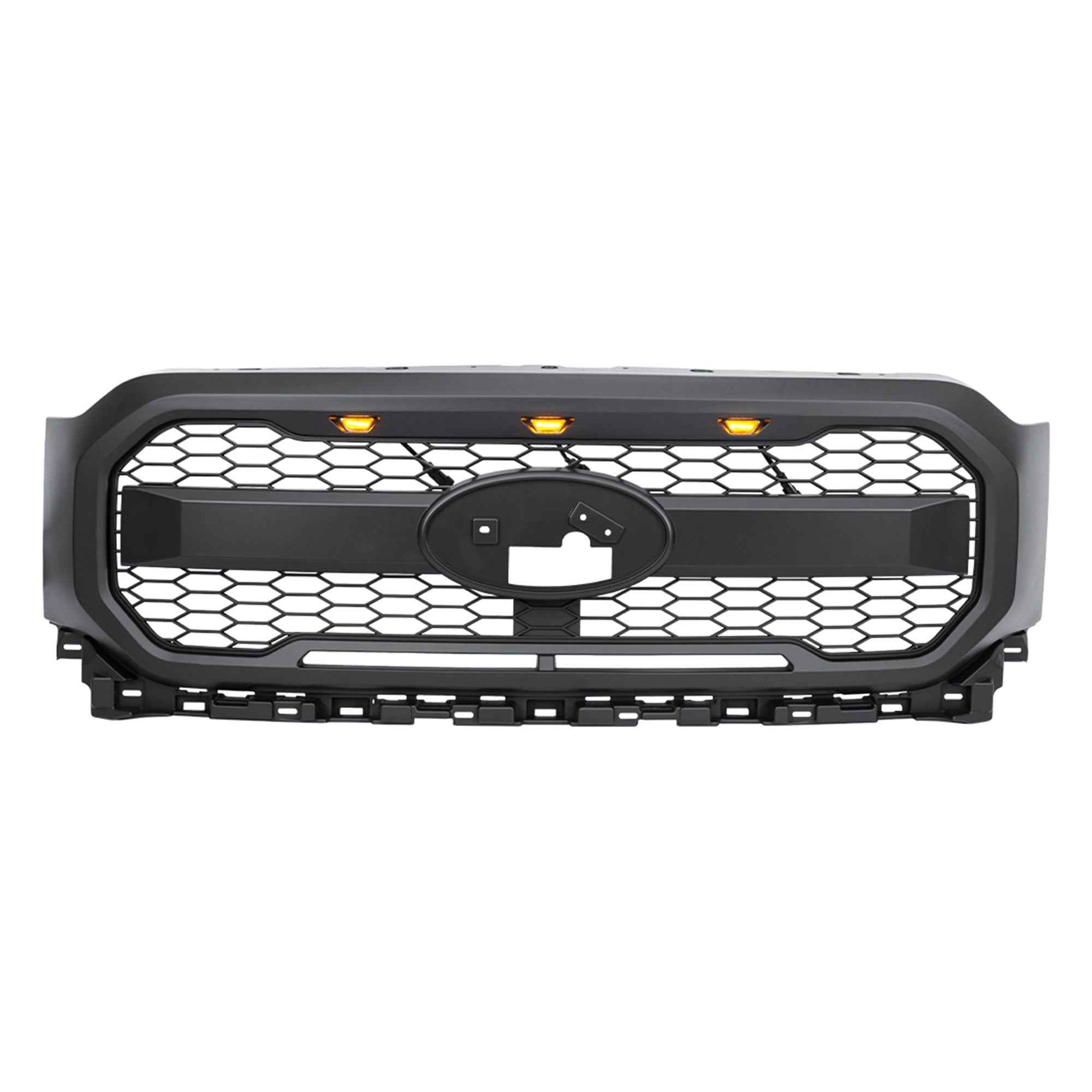 AMERICAN MODIFIED Raptor Style Mesh Grill for 2021-2023 Ford F150, Matte Black
