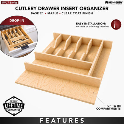 Rev-A-Shelf Natural Maple Right Size Utensil Drawer Insert, 16-1/4" x 19-1/2"