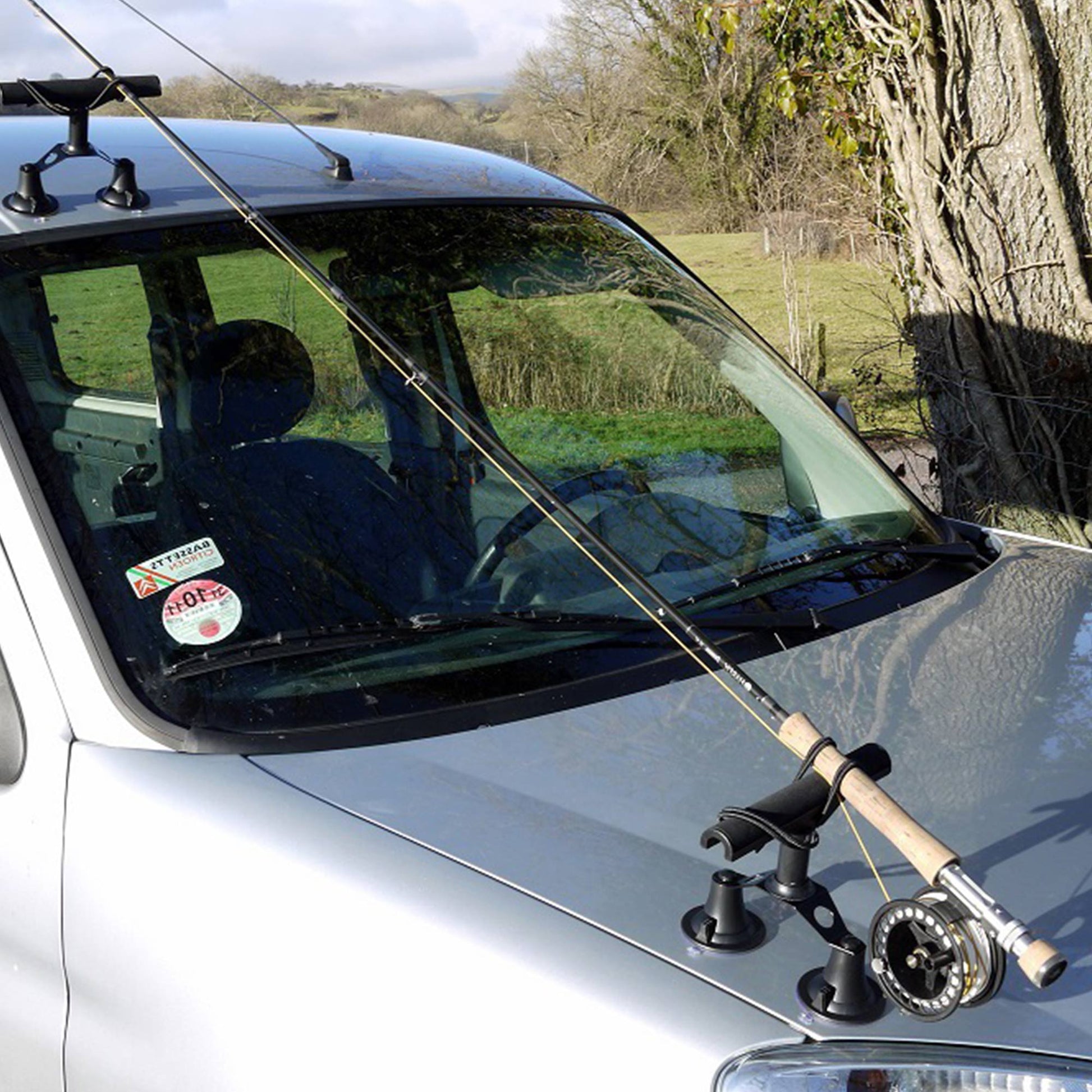 Vac Rac Quad Rack Fly Rod Mount Carrier Vacuum Suction Cup, Holds 4 Rods, Black - Find Fresh Goods
