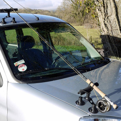 Vac Rac Quad Rack Fly Rod Mount Carrier Vacuum Suction Cup, Holds 4 Rods, Black - Find Fresh Goods