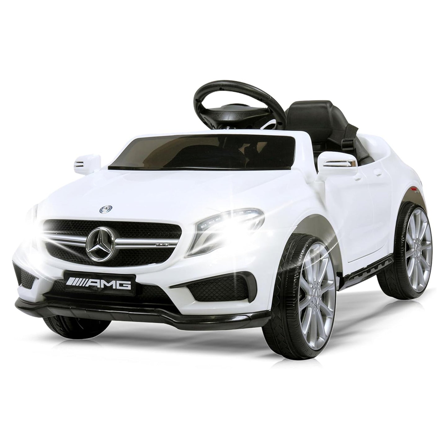 TOBBI 6 Volt Kids Electric Battery Powered Ride On Toy Mercedes Benz Car, White