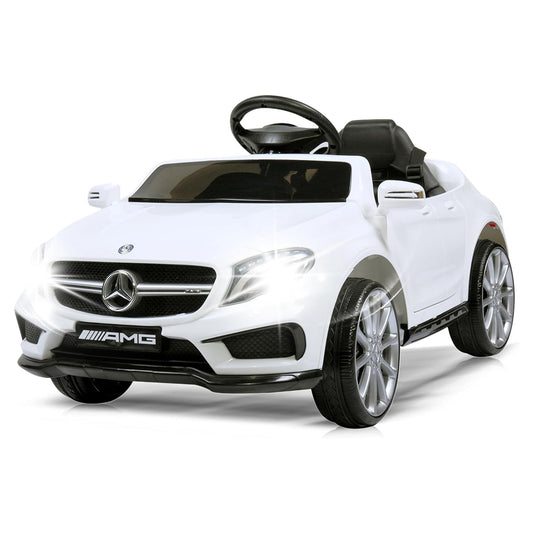 TOBBI 6 Volt Kids Electric Battery Powered Ride On Toy Mercedes Benz Car, White