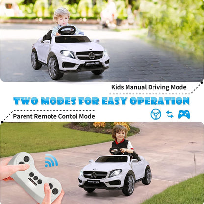 TOBBI 6 Volt Kids Electric Battery Powered Ride On Toy Mercedes Benz Car, White