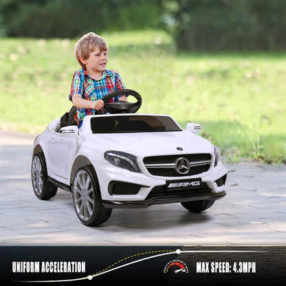 TOBBI 6 Volt Kids Electric Battery Powered Ride On Toy Mercedes Benz Car, White