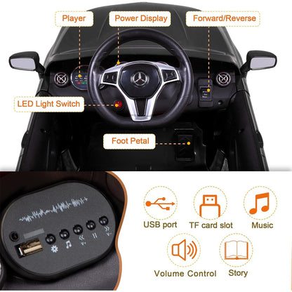 TOBBI 6 Volt Kids Electric Battery Powered Ride On Toy Mercedes Benz Car, Black