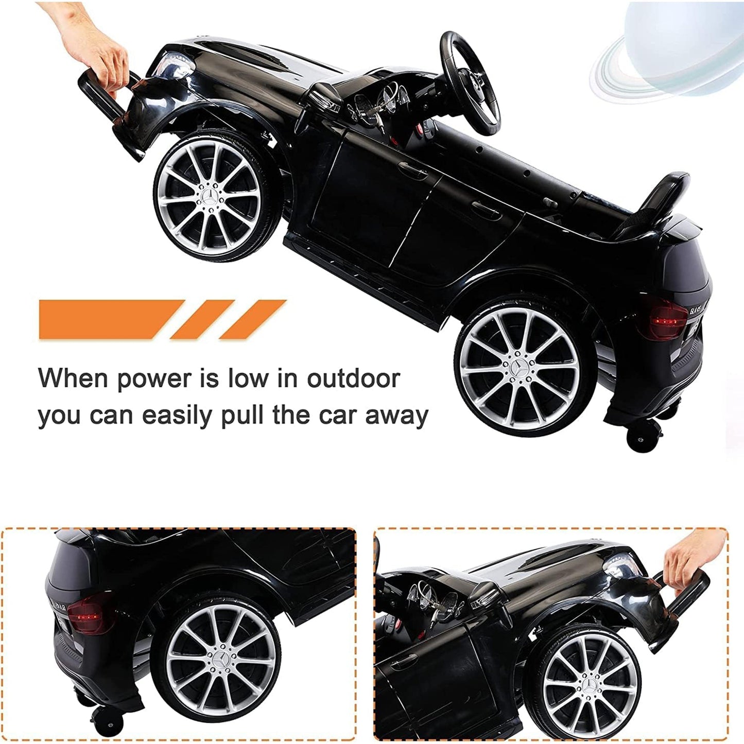 TOBBI 6 Volt Kids Electric Battery Powered Ride On Toy Mercedes Benz Car, Black
