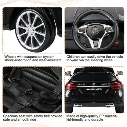 TOBBI 6 Volt Kids Electric Battery Powered Ride On Toy Mercedes Benz Car, Black