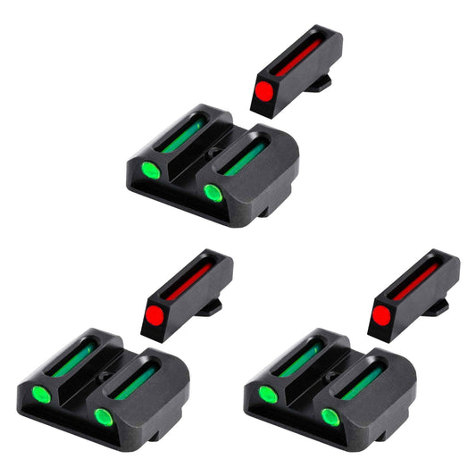 TruGlo TFO Tritium Fiber Optic Gun Sight Set, Fits Glock 17/17L Models (3 Pack)