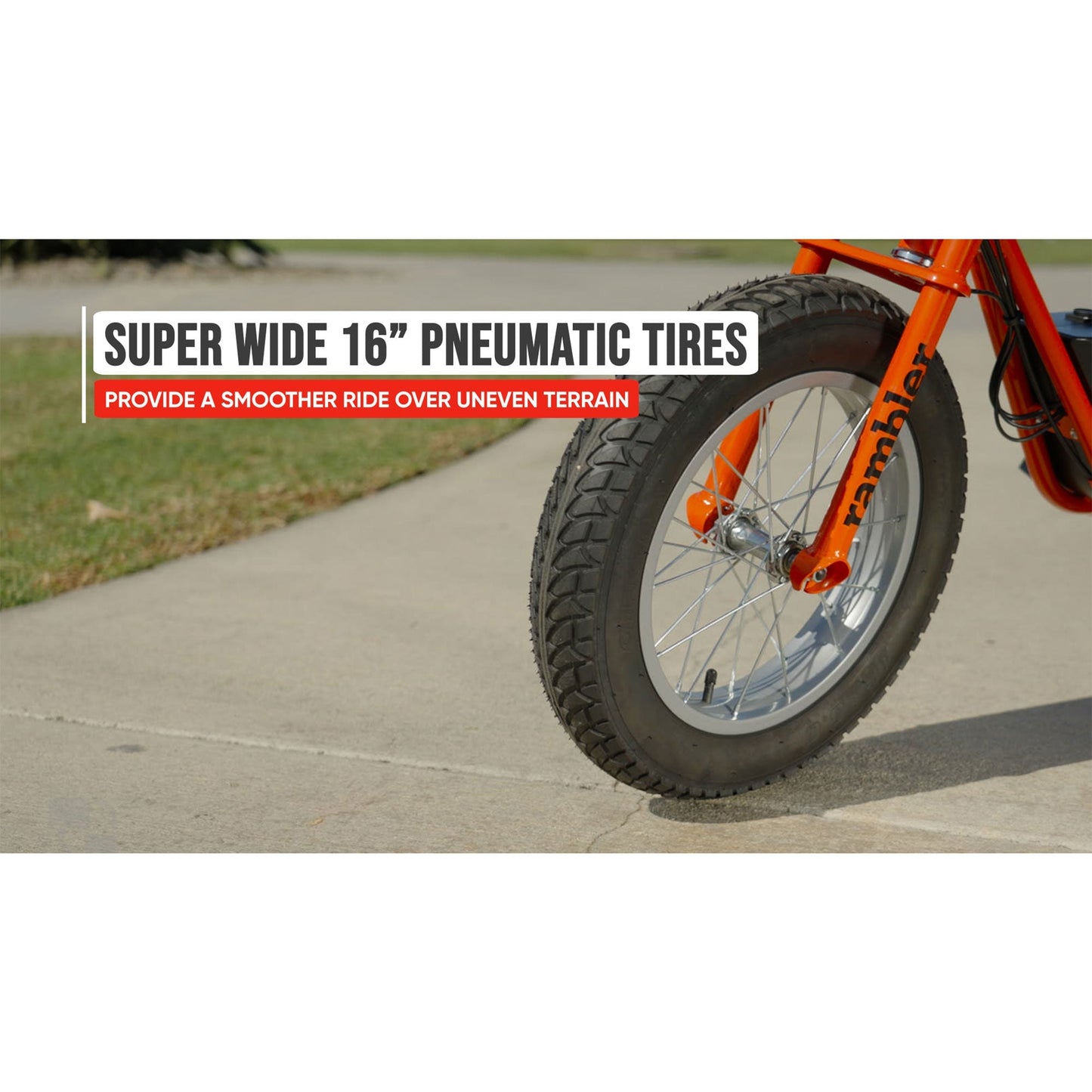 Razor Rambler 16 Electric Retro Minibike with 350W Motor & 36V Battery, Red