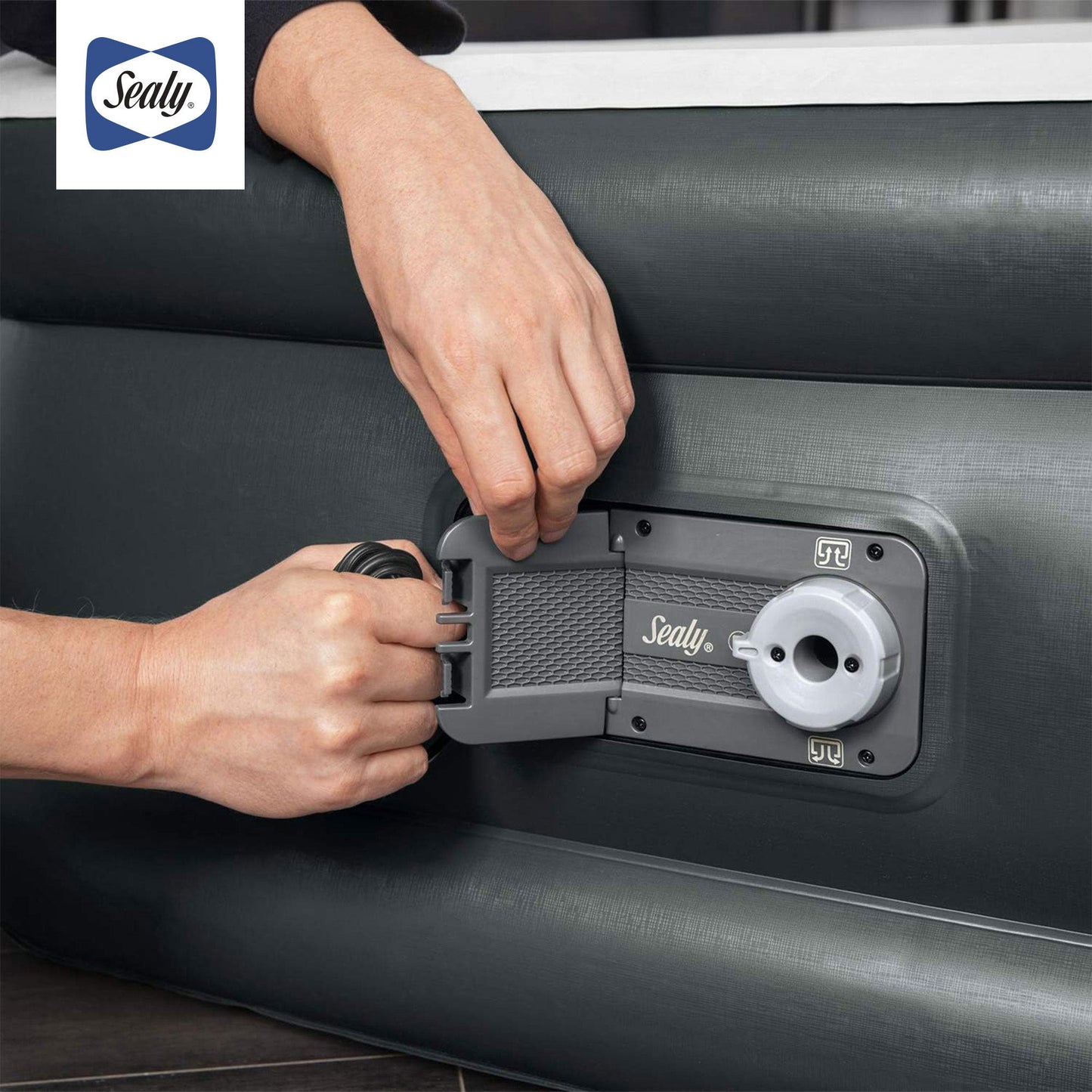 Sealy Tritech Twin 18" Air Mattress Bed 2 Person with Built-In AC Pump, 2 Pack