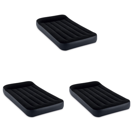 Intex Dura Pillow Rest Classic Blow Up Mattress Air Bed with Pump, Twin (3 Pack)