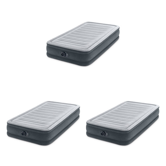 Intex Comfort Deluxe Dura-Beam Plush Airbed Mattress with Pump, Twin (3 Pack)
