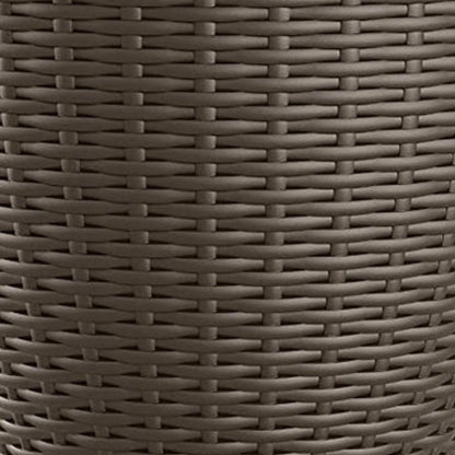 Suncast Willow 18" Plastic Decorative Wicker Patio Planter Pot, Java (3 Pack)