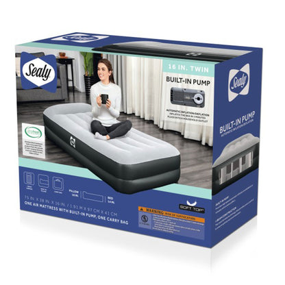 Sealy Tritech 16 Inch Air Mattress Bed 2 Person with Built-In AC Pump, 2 Pack