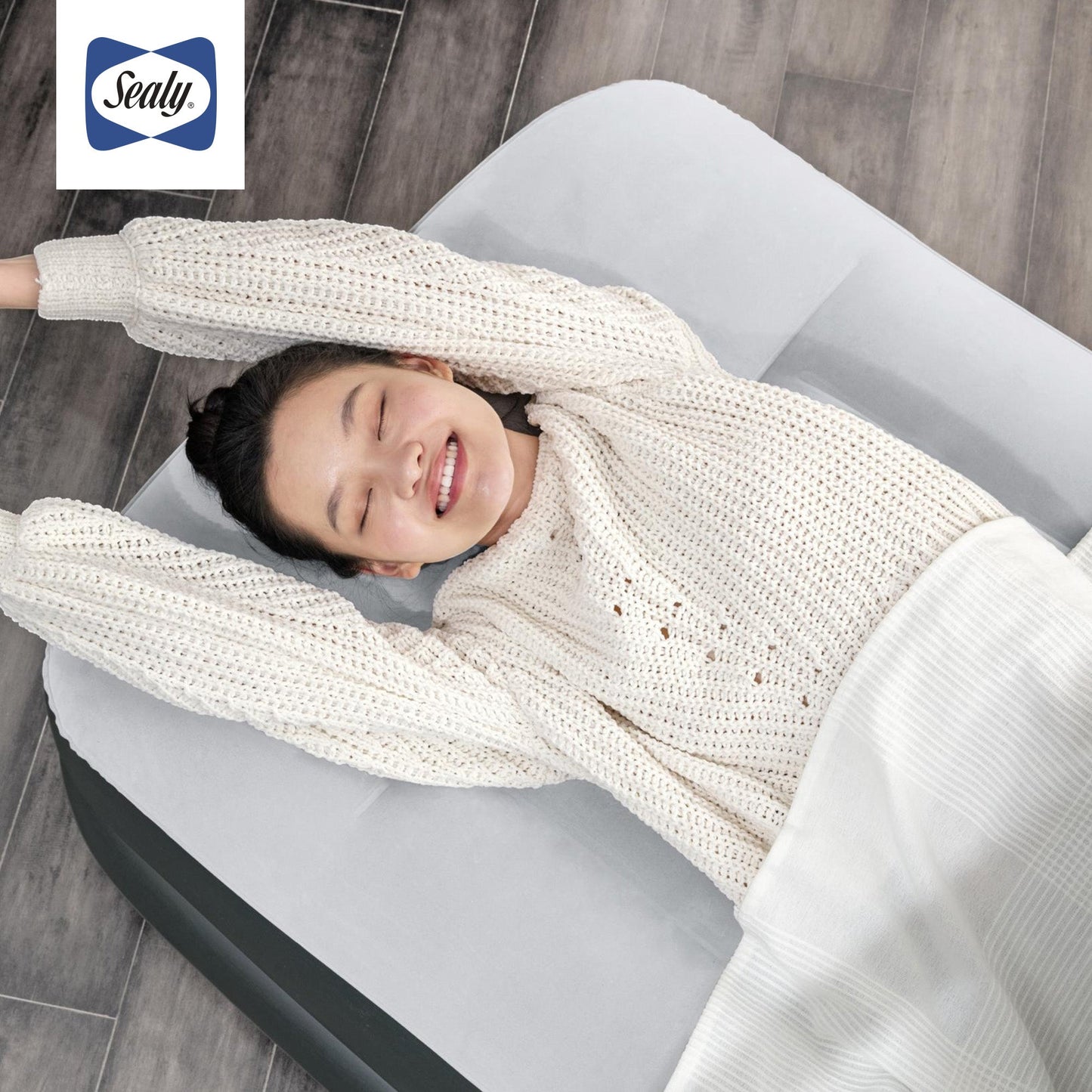 Sealy Tritech 16 Inch Air Mattress Bed 2 Person with Built-In AC Pump, 2 Pack