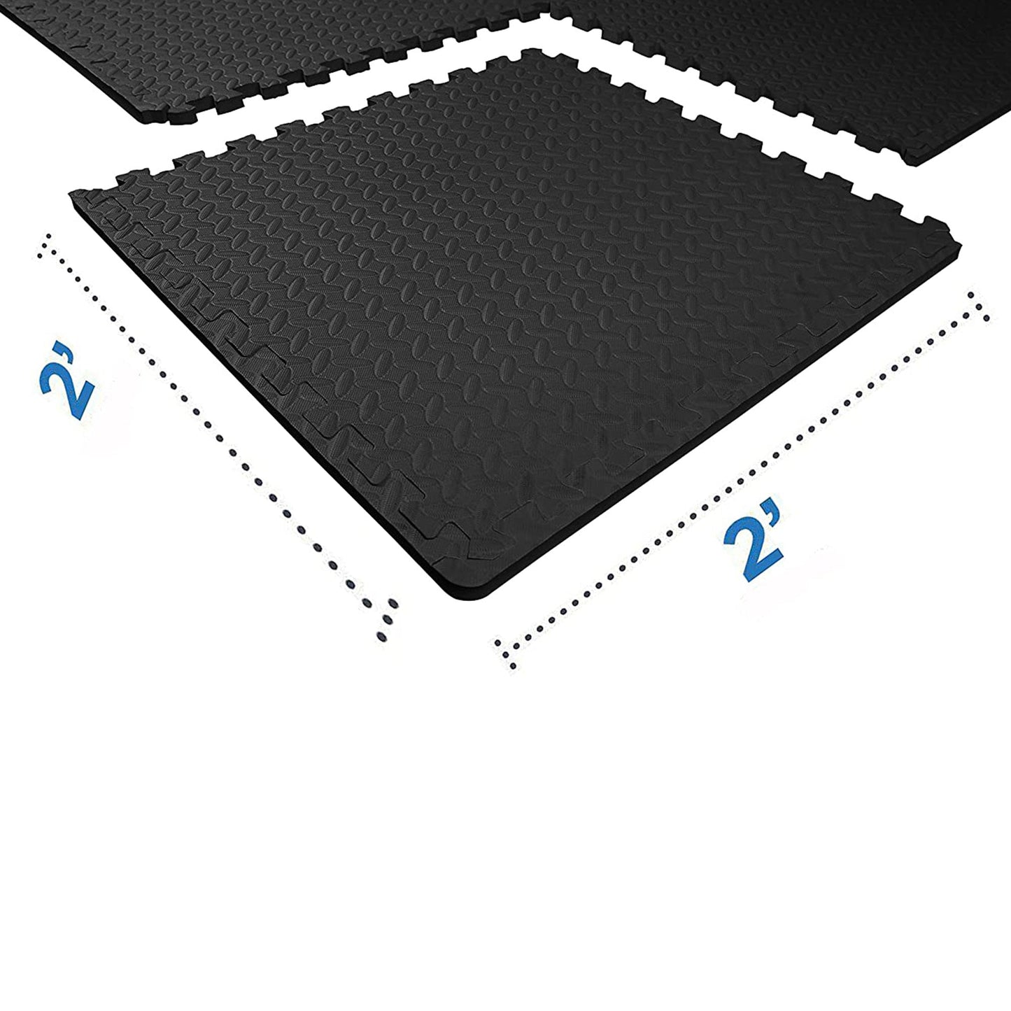 BalanceFrom Fitness 96 Sq Ft Interlocking Exercise Mat Tiles, Black (2 Pack)