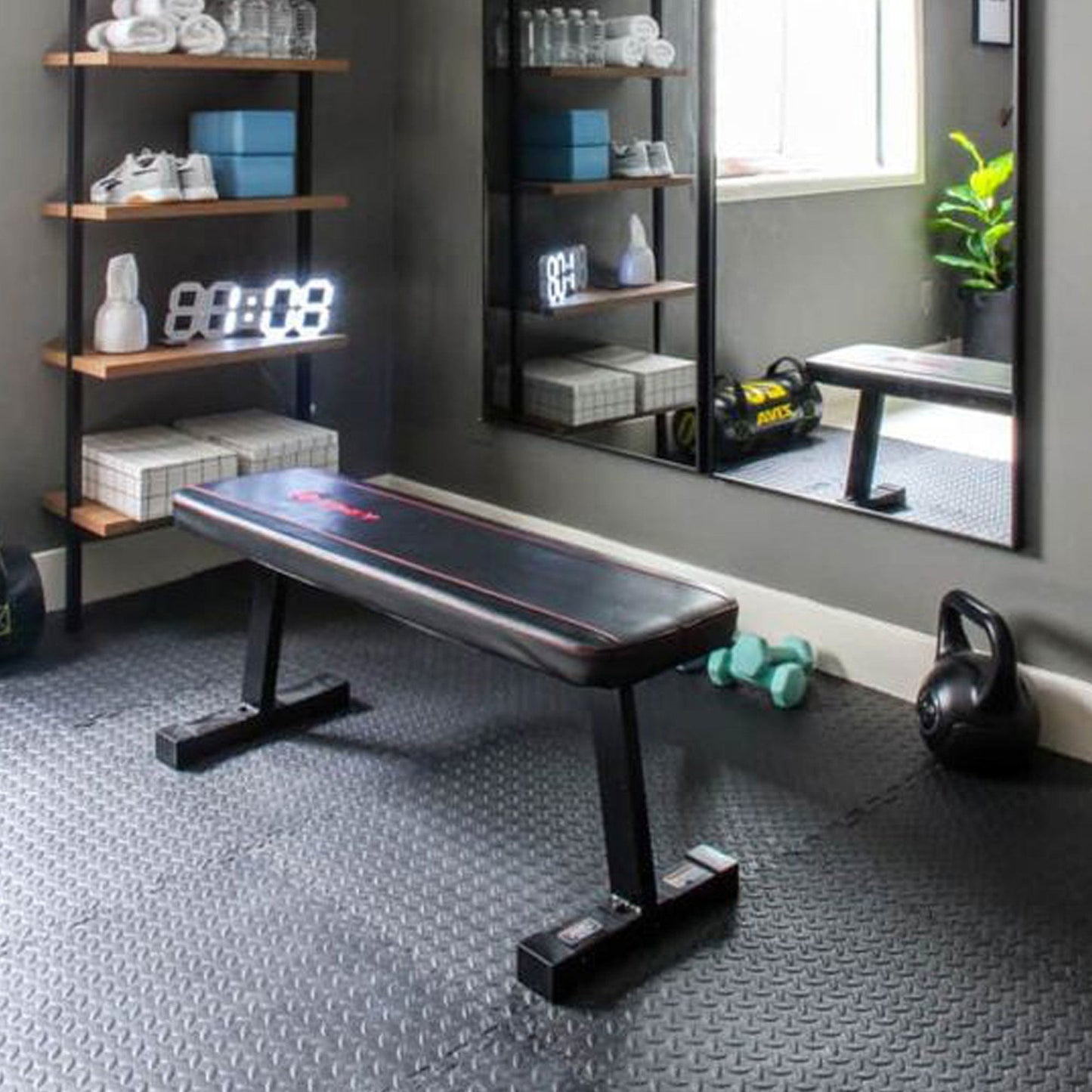 BalanceFrom Fitness 96 Sq Ft Interlocking Exercise Mat Tiles, Black (2 Pack)