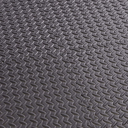 BalanceFrom Fitness 96 Sq Ft Interlocking Exercise Mat Tiles, Black (2 Pack)
