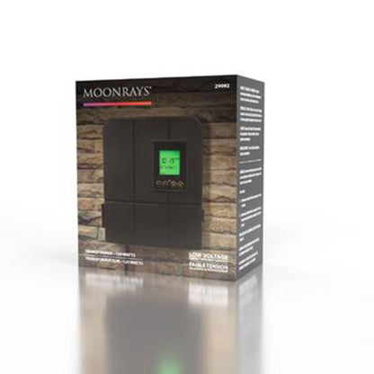 Fusion 120 Watts Low Voltage Stake Light Transformer with Built-In Timer, Black