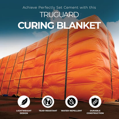 TruGuard 12 Foot x 20 Foot Concrete Curing Blanket Construction Tarp, Orange