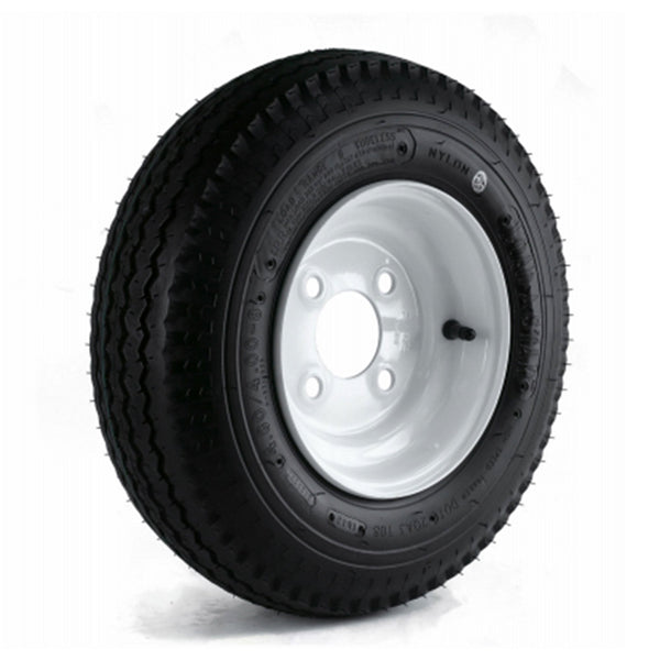 Kenda Loadstar 480/400-8 LRB Utility Trailer Tire and 4-Hole Custom Spoke Wheel