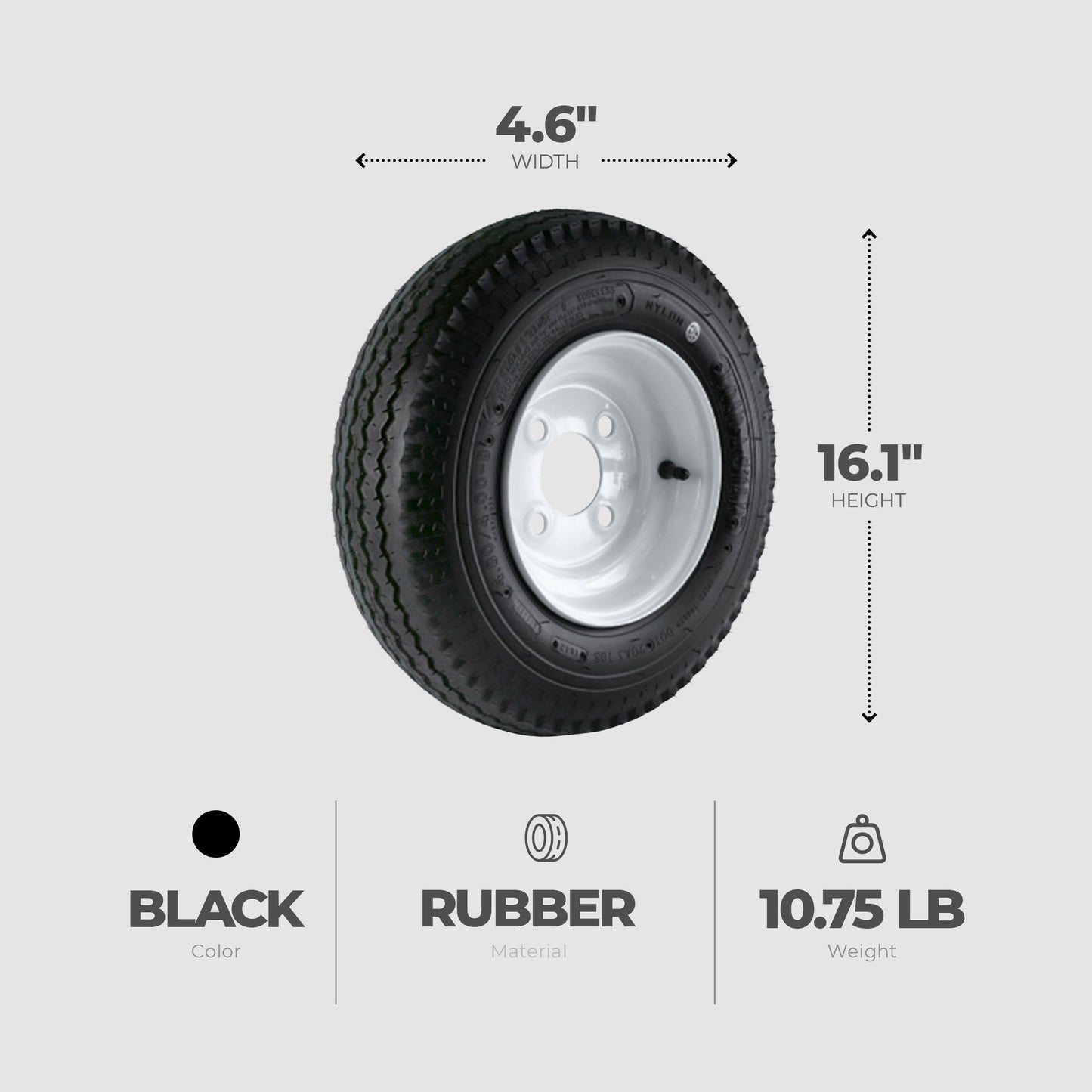 Kenda Loadstar 480/400-8 LRB Utility Trailer Tire and 4-Hole Custom Spoke Wheel - Find Fresh Goods