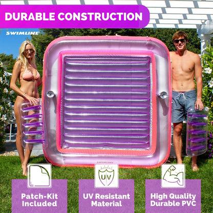 Swimline Original XL Suntan Tub Outdoor Water Lounge Float, Pink/Purple (2 Pack)