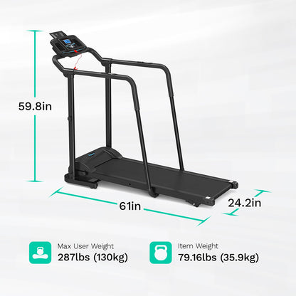 Ksports Advanced Rehab Treadmill 2.25 Horsepower Motor, Bluetooth Kinomap, Black
