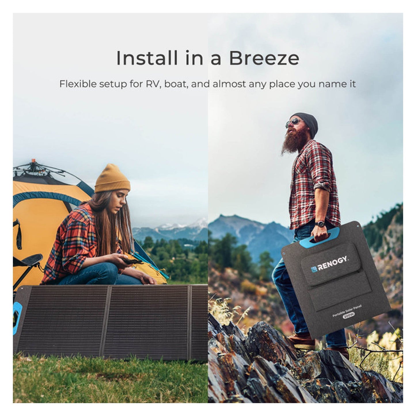 Renogy Portable Foldable Solar Panel, Power Backup for Camping Off Grid, 200W