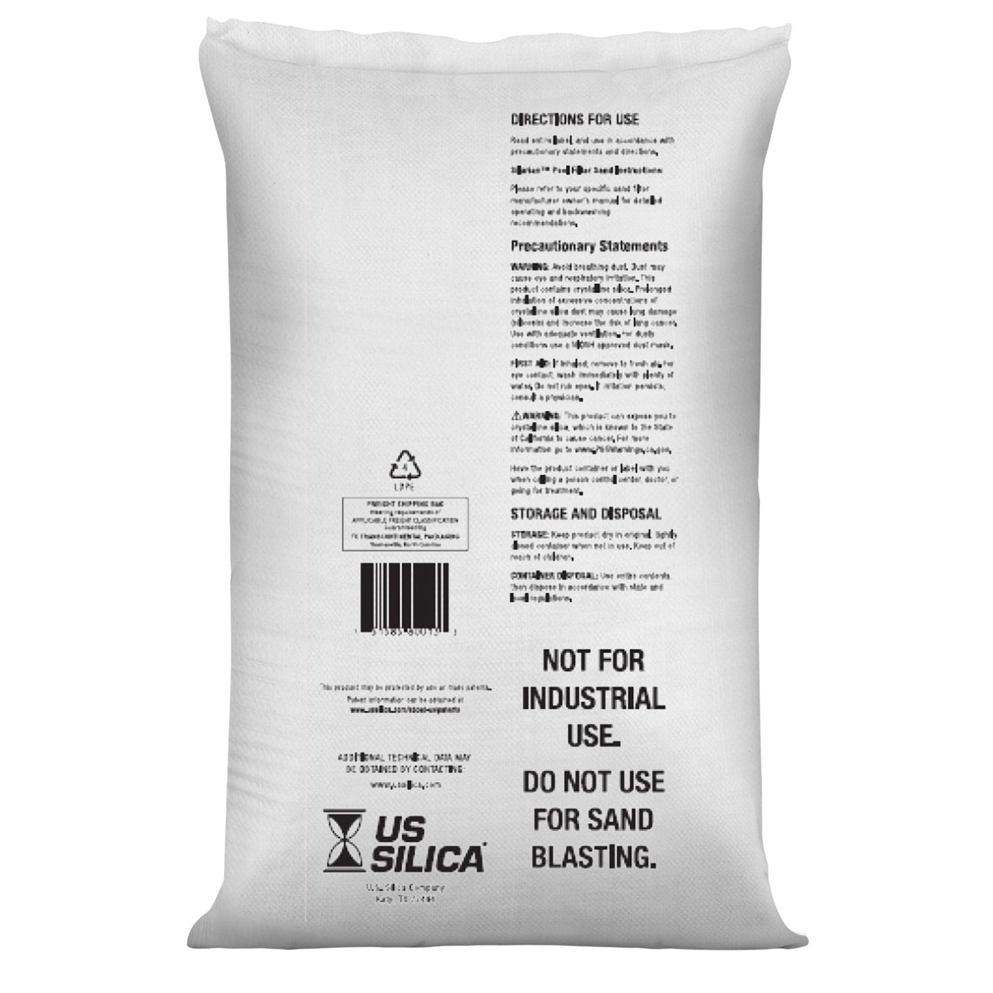 U.S. Silica SILURIAN 20 Grade Angular Pool Filter Sand for Optimal Filtration