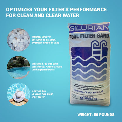 U.S. Silica SILURIAN 20 Grade Pool Filter Sand & Funsicle 12" Sand Filter Pump
