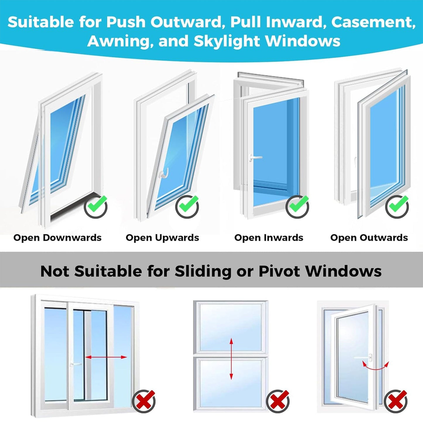 Renogy Window Seal Kit with Tape for Portable Home Air Conditioner Units, White