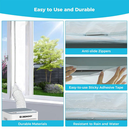 Renogy Window Seal Kit with Tape for Portable Home Air Conditioner Units, White