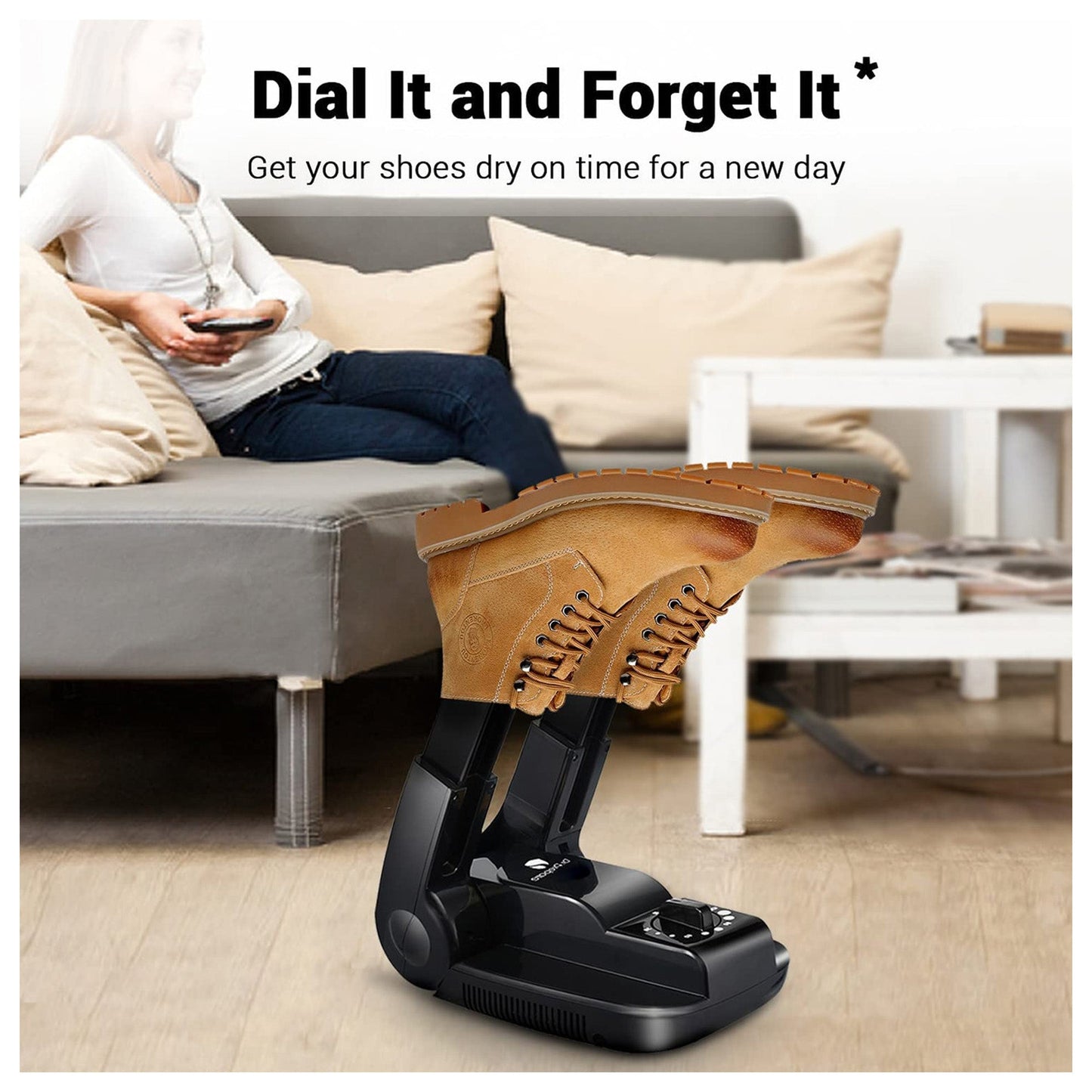 Dr. Prepare Boot & Shoe Dryer, Active On the Go Drying with Built In Fan, Black