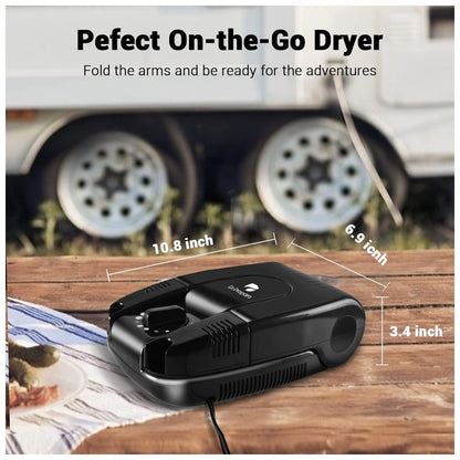 Dr. Prepare Boot & Shoe Dryer, Active On the Go Drying with Built In Fan, Black